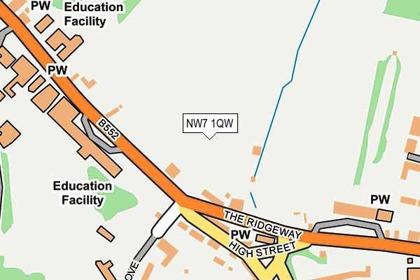 NW7 1QW map - OS OpenMap – Local (Ordnance Survey) NW7 1QW map - OS OpenMap – Local (Ordnance Survey)