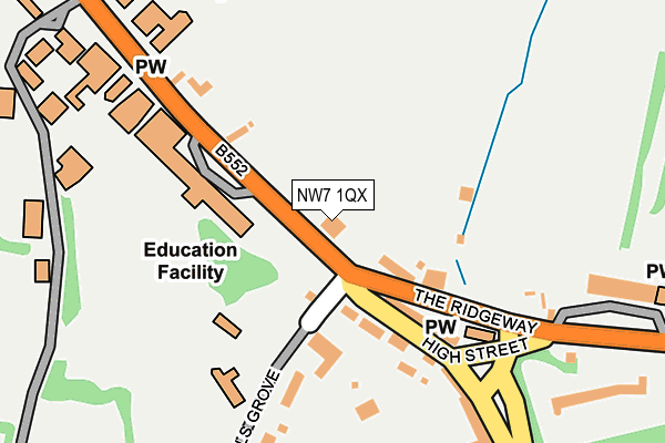 NW7 1QX map - OS OpenMap – Local (Ordnance Survey) NW7 1QX map - OS OpenMap – Local (Ordnance Survey)