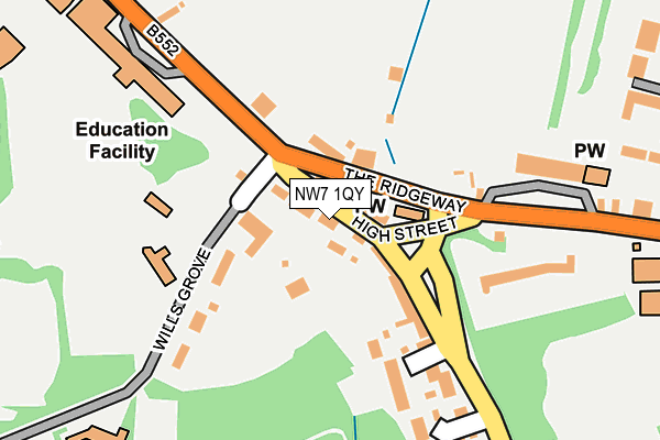 NW7 1QY map - OS OpenMap – Local (Ordnance Survey)