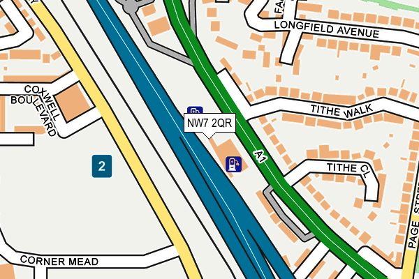 NW7 2QR map - OS OpenMap – Local (Ordnance Survey) NW7 2QR map - OS OpenMap – Local (Ordnance Survey)