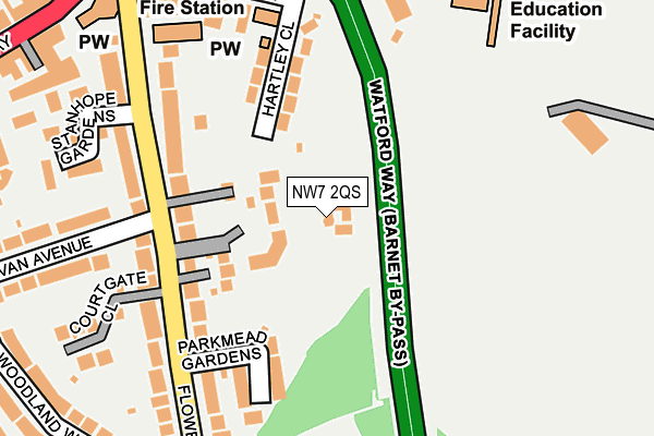 NW7 2QS map - OS OpenMap – Local (Ordnance Survey) NW7 2QS map - OS OpenMap – Local (Ordnance Survey)
