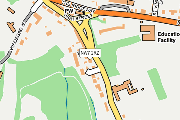 NW7 2RZ map - OS OpenMap – Local (Ordnance Survey) NW7 2RZ map - OS OpenMap – Local (Ordnance Survey)