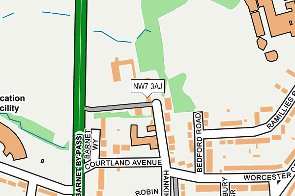 NW7 3AJ map - OS OpenMap – Local (Ordnance Survey) NW7 3AJ map - OS OpenMap – Local (Ordnance Survey)