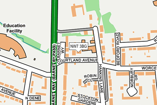 NW7 3BG map - OS OpenMap – Local (Ordnance Survey) NW7 3BG map - OS OpenMap – Local (Ordnance Survey)