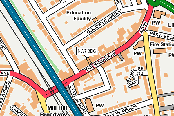NW7 3DG map - OS OpenMap – Local (Ordnance Survey) NW7 3DG map - OS OpenMap – Local (Ordnance Survey)