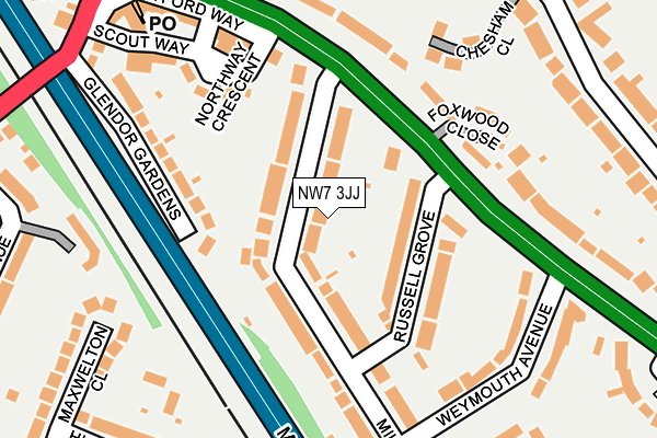 NW7 3JJ map - OS OpenMap – Local (Ordnance Survey) NW7 3JJ map - OS OpenMap – Local (Ordnance Survey)