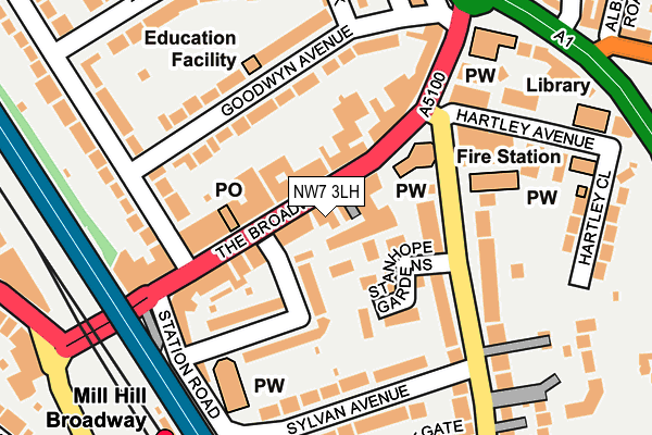 NW7 3LH map - OS OpenMap – Local (Ordnance Survey) NW7 3LH map - OS OpenMap – Local (Ordnance Survey)
