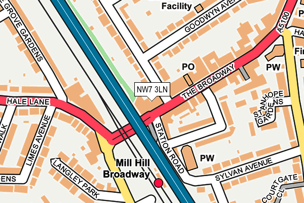 NW7 3LN map - OS OpenMap – Local (Ordnance Survey) NW7 3LN map - OS OpenMap – Local (Ordnance Survey)