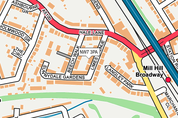NW7 3PA map - OS OpenMap – Local (Ordnance Survey) NW7 3PA map - OS OpenMap – Local (Ordnance Survey)