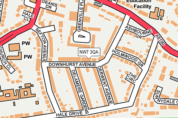 NW7 3QA map - OS OpenMap – Local (Ordnance Survey) NW7 3QA map - OS OpenMap – Local (Ordnance Survey)