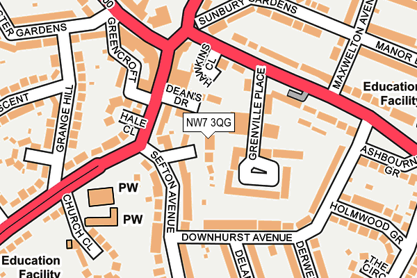 NW7 3QG map - OS OpenMap – Local (Ordnance Survey) NW7 3QG map - OS OpenMap – Local (Ordnance Survey)