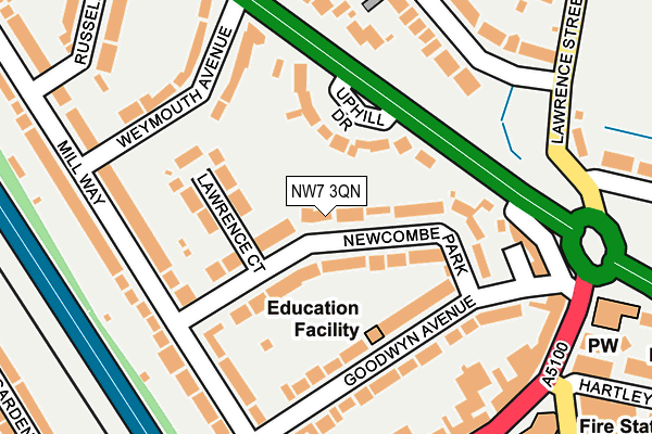 NW7 3QN map - OS OpenMap – Local (Ordnance Survey) NW7 3QN map - OS OpenMap – Local (Ordnance Survey)