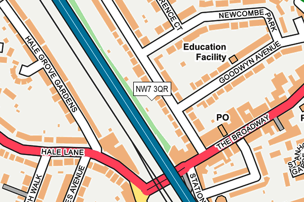 NW7 3QR map - OS OpenMap – Local (Ordnance Survey) NW7 3QR map - OS OpenMap – Local (Ordnance Survey)