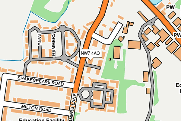 NW7 4AQ map - OS OpenMap – Local (Ordnance Survey) NW7 4AQ map - OS OpenMap – Local (Ordnance Survey)