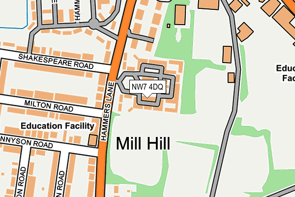 NW7 4DQ map - OS OpenMap – Local (Ordnance Survey)