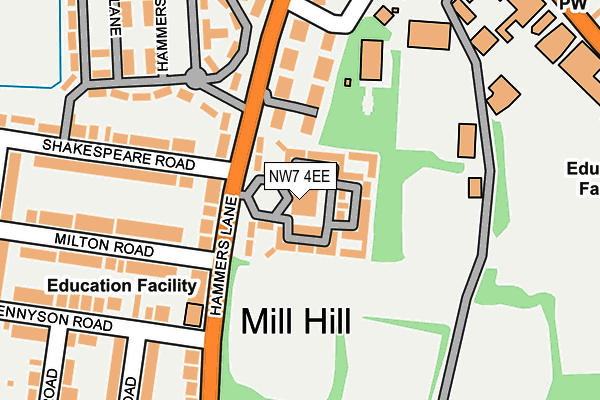 NW7 4EE map - OS OpenMap – Local (Ordnance Survey) NW7 4EE map - OS OpenMap – Local (Ordnance Survey)