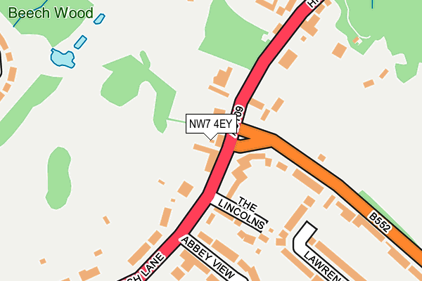 NW7 4EY map - OS OpenMap – Local (Ordnance Survey)
