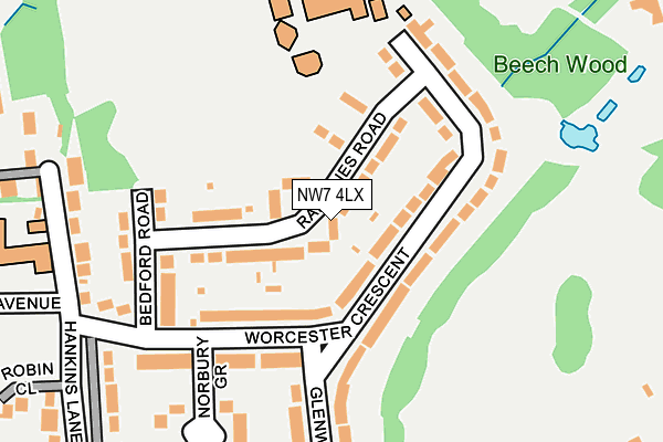 NW7 4LX map - OS OpenMap – Local (Ordnance Survey) NW7 4LX map - OS OpenMap – Local (Ordnance Survey)