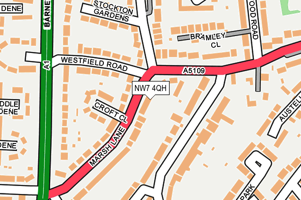 NW7 4QH map - OS OpenMap – Local (Ordnance Survey) NW7 4QH map - OS OpenMap – Local (Ordnance Survey)