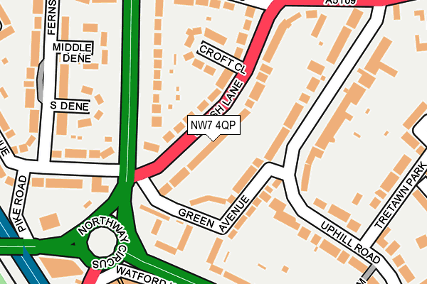 NW7 4QP map - OS OpenMap – Local (Ordnance Survey) NW7 4QP map - OS OpenMap – Local (Ordnance Survey)