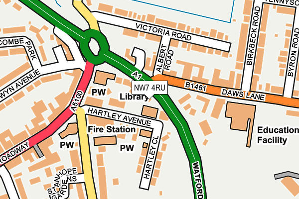 NW7 4RU map - OS OpenMap – Local (Ordnance Survey) NW7 4RU map - OS OpenMap – Local (Ordnance Survey)