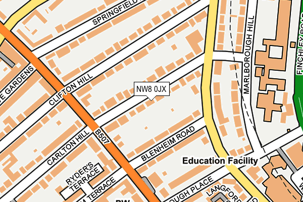 NW8 0JX map - OS OpenMap – Local (Ordnance Survey) NW8 0JX map - OS OpenMap – Local (Ordnance Survey)