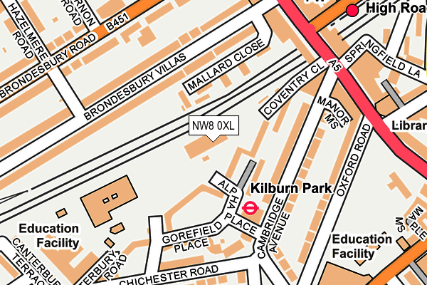 NW8 0XL map - OS OpenMap – Local (Ordnance Survey) NW8 0XL map - OS OpenMap – Local (Ordnance Survey)