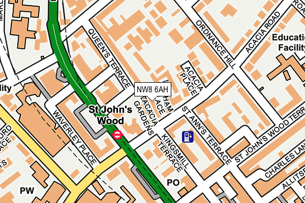 NW8 6AH map - OS OpenMap – Local (Ordnance Survey) NW8 6AH map - OS OpenMap – Local (Ordnance Survey)