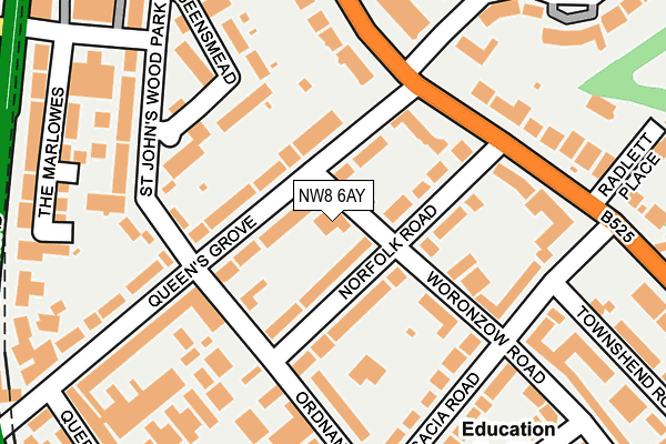 NW8 6AY map - OS OpenMap – Local (Ordnance Survey) NW8 6AY map - OS OpenMap – Local (Ordnance Survey)