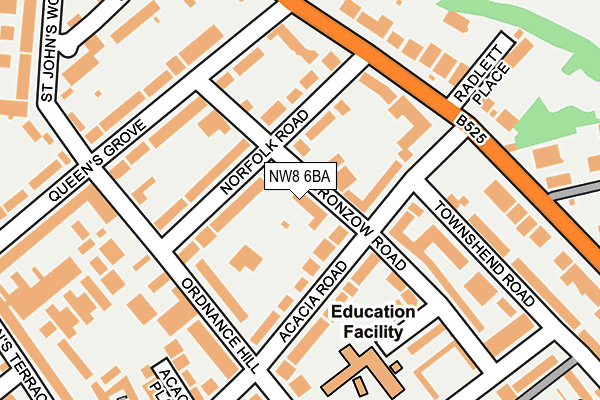 NW8 6BA map - OS OpenMap – Local (Ordnance Survey) NW8 6BA map - OS OpenMap – Local (Ordnance Survey)