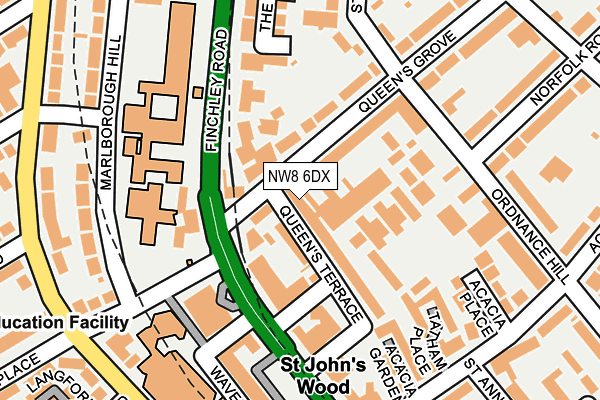 NW8 6DX map - OS OpenMap – Local (Ordnance Survey) NW8 6DX map - OS OpenMap – Local (Ordnance Survey)