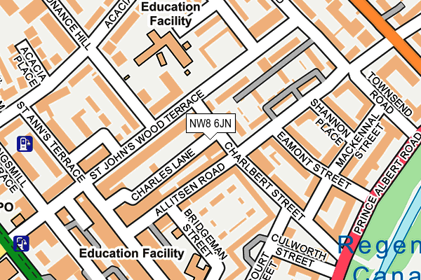 NW8 6JN map - OS OpenMap – Local (Ordnance Survey) NW8 6JN map - OS OpenMap – Local (Ordnance Survey)