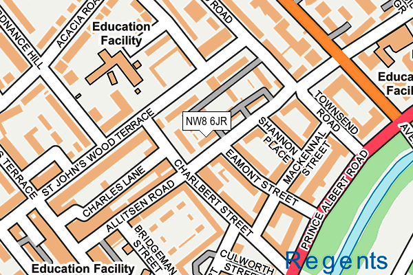 NW8 6JR map - OS OpenMap – Local (Ordnance Survey) NW8 6JR map - OS OpenMap – Local (Ordnance Survey)