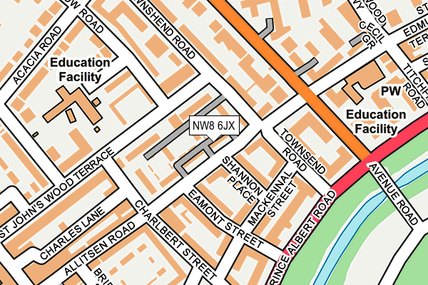 NW8 6JX map - OS OpenMap – Local (Ordnance Survey)