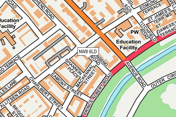 NW8 6LD map - OS OpenMap – Local (Ordnance Survey) NW8 6LD map - OS OpenMap – Local (Ordnance Survey)