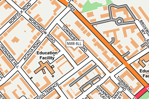 NW8 6LL map - OS OpenMap – Local (Ordnance Survey) NW8 6LL map - OS OpenMap – Local (Ordnance Survey)