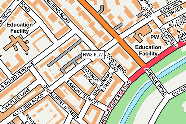 NW8 6LW map - OS OpenMap – Local (Ordnance Survey) NW8 6LW map - OS OpenMap – Local (Ordnance Survey)