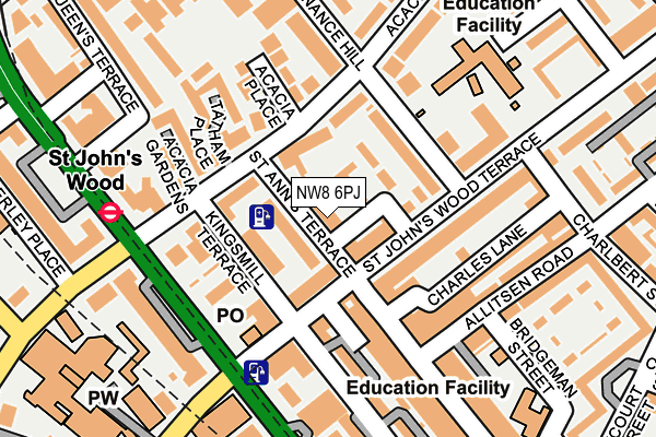 NW8 6PJ map - OS OpenMap – Local (Ordnance Survey) NW8 6PJ map - OS OpenMap – Local (Ordnance Survey)