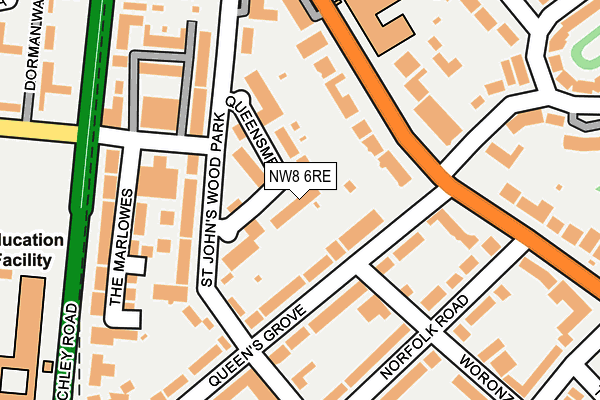 NW8 6RE map - OS OpenMap – Local (Ordnance Survey) NW8 6RE map - OS OpenMap – Local (Ordnance Survey)