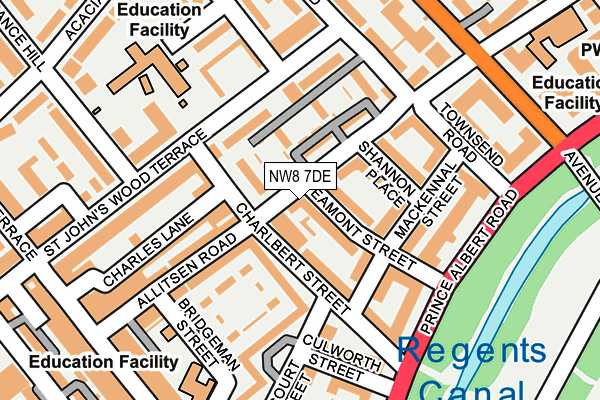 NW8 7DE map - OS OpenMap – Local (Ordnance Survey) NW8 7DE map - OS OpenMap – Local (Ordnance Survey)