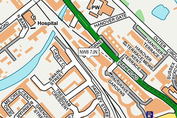 NW8 7JN map - OS OpenMap – Local (Ordnance Survey) NW8 7JN map - OS OpenMap – Local (Ordnance Survey)