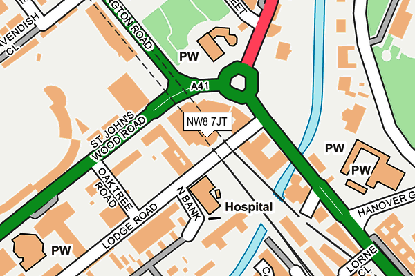 NW8 7JT map - OS OpenMap – Local (Ordnance Survey) NW8 7JT map - OS OpenMap – Local (Ordnance Survey)