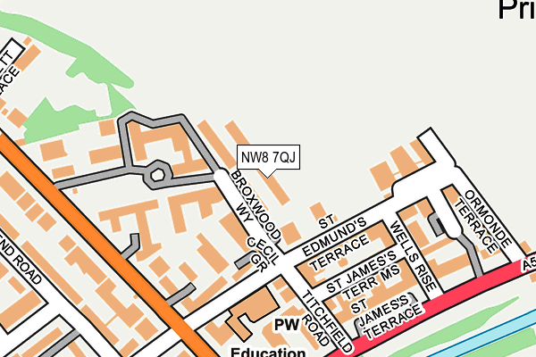 NW8 7QJ map - OS OpenMap – Local (Ordnance Survey) NW8 7QJ map - OS OpenMap – Local (Ordnance Survey)