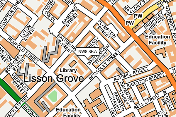 NW8 8BW map - OS OpenMap – Local (Ordnance Survey) NW8 8BW map - OS OpenMap – Local (Ordnance Survey)