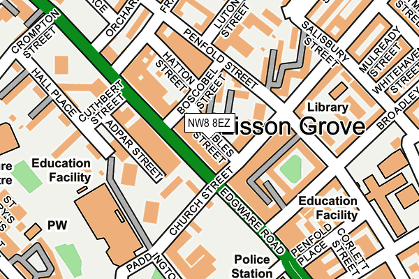 NW8 8EZ map - OS OpenMap – Local (Ordnance Survey)