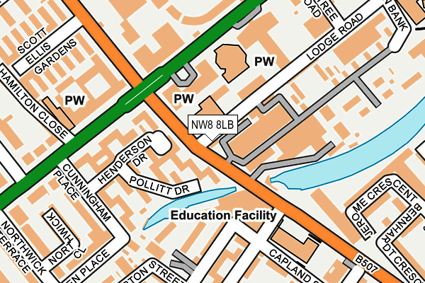 NW8 8LB map - OS OpenMap – Local (Ordnance Survey) NW8 8LB map - OS OpenMap – Local (Ordnance Survey)
