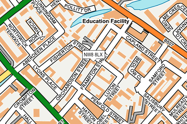 NW8 8LX map - OS OpenMap – Local (Ordnance Survey) NW8 8LX map - OS OpenMap – Local (Ordnance Survey)