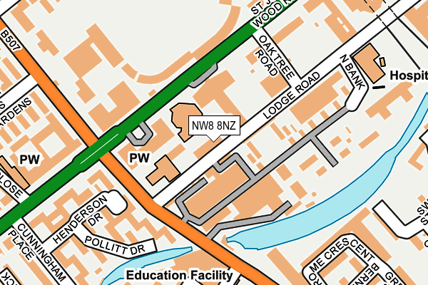 NW8 8NZ map - OS OpenMap – Local (Ordnance Survey) NW8 8NZ map - OS OpenMap – Local (Ordnance Survey)