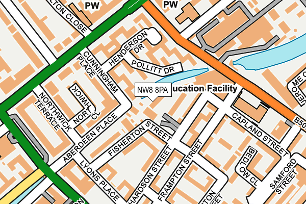 NW8 8PA map - OS OpenMap – Local (Ordnance Survey) NW8 8PA map - OS OpenMap – Local (Ordnance Survey)