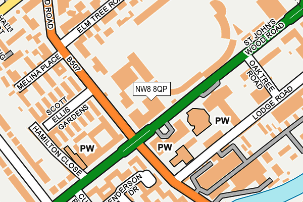 NW8 8QP map - OS OpenMap – Local (Ordnance Survey) NW8 8QP map - OS OpenMap – Local (Ordnance Survey)